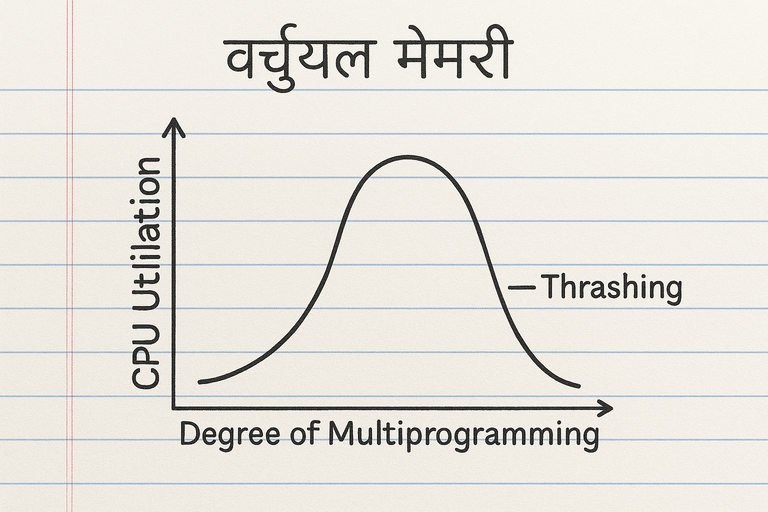 Diagram of Thrashing in Hindi