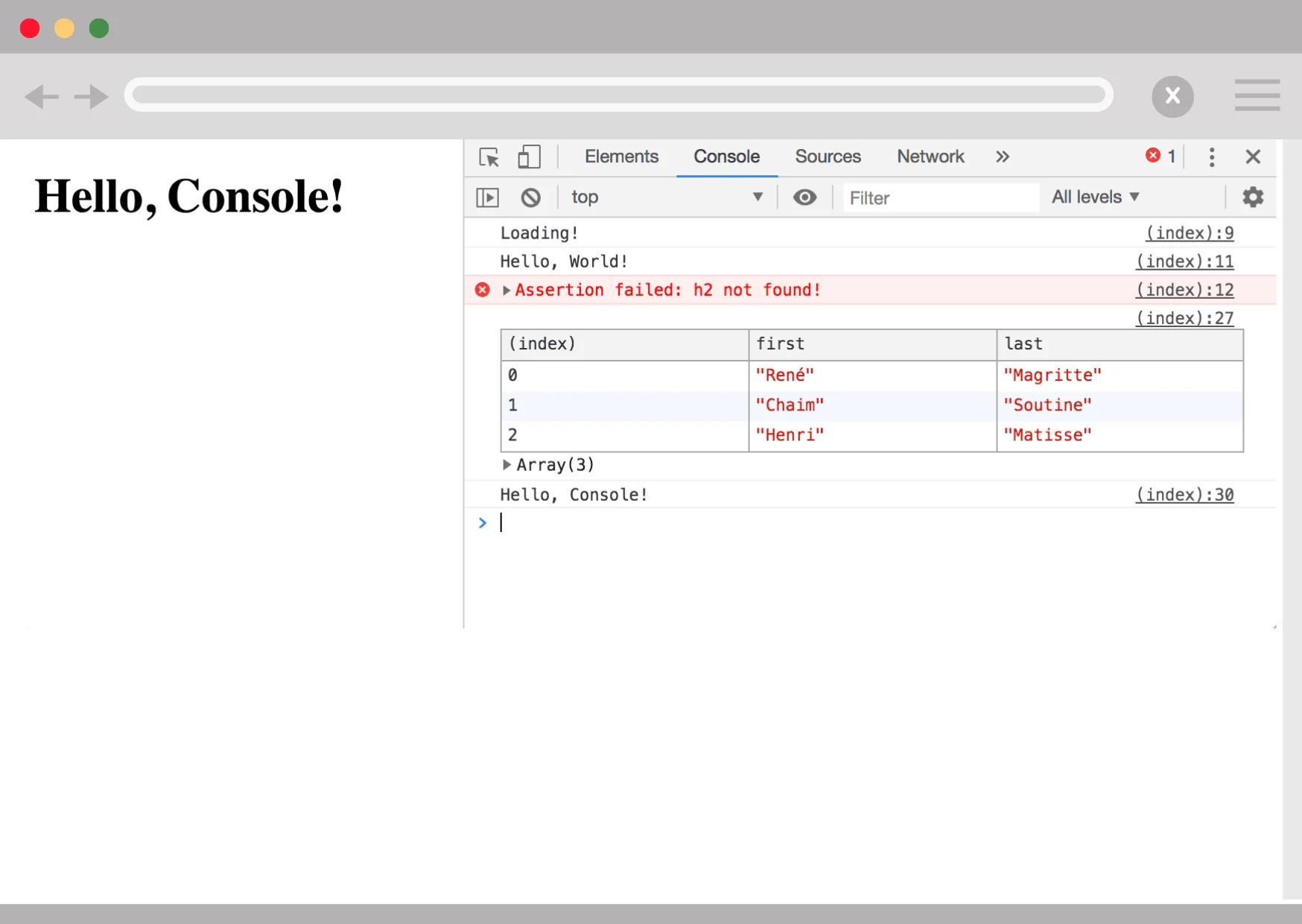 Hello World program using JavaScript